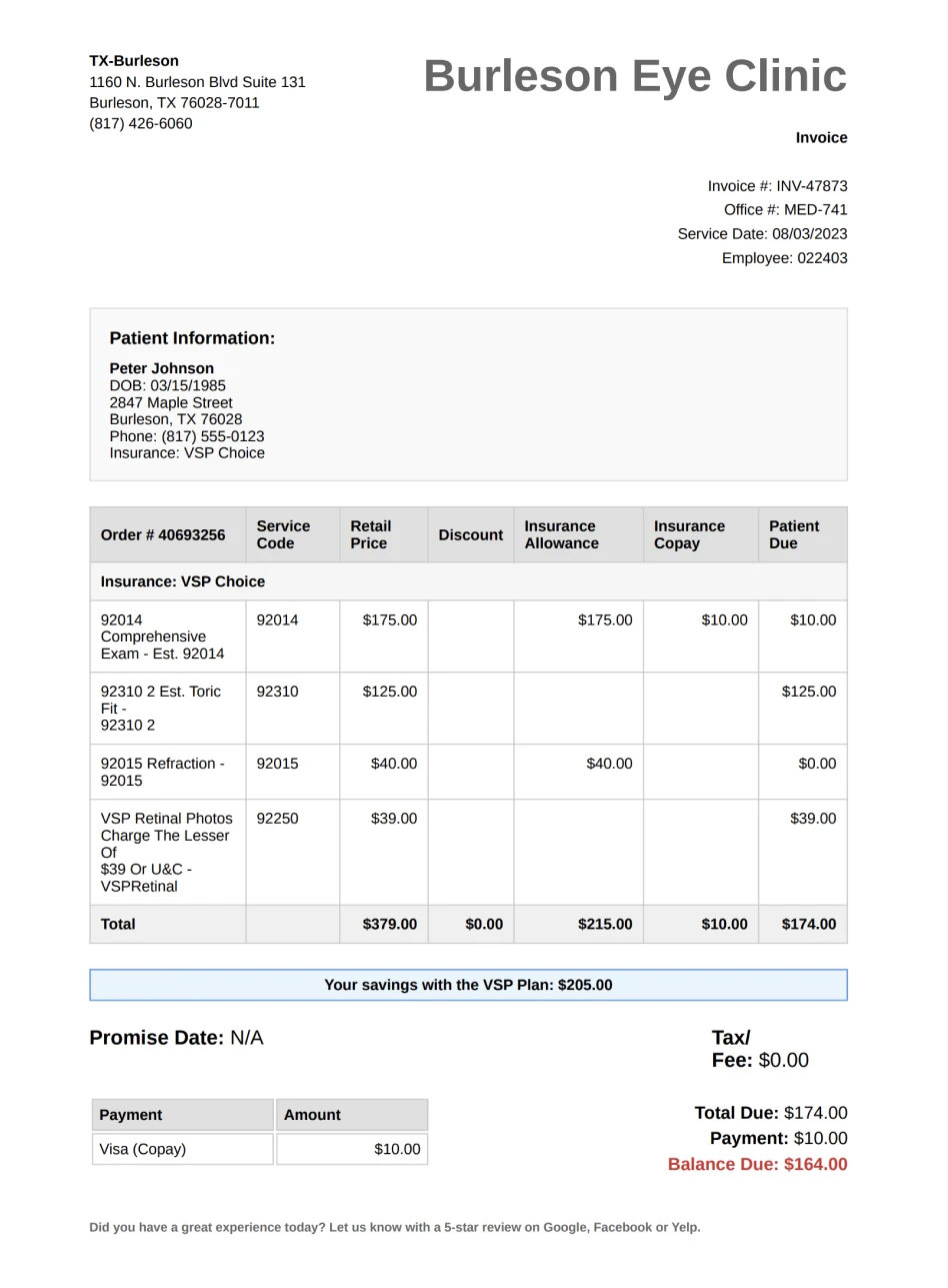 Invoice document